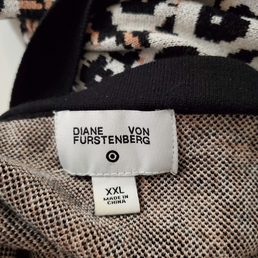 Diane von Furstenberg x Target Poppy Sweater Dress XXL Black White Halter Midi - Picture 3 of 12